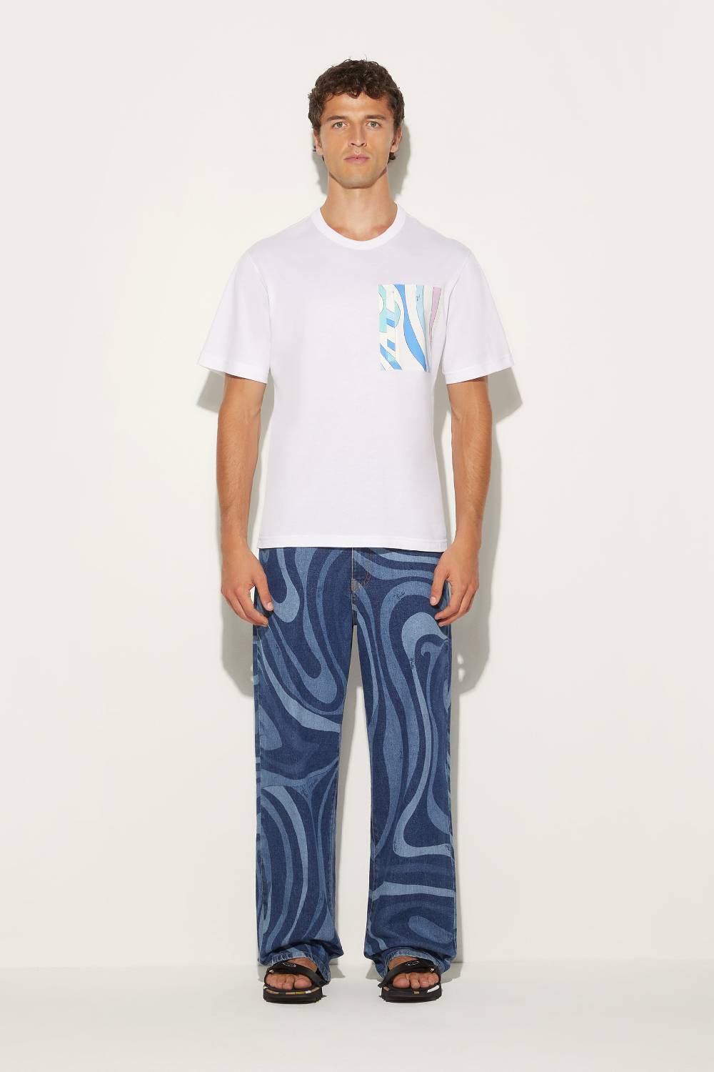 Pucci T-shirt con inserto Marmo Nuova
