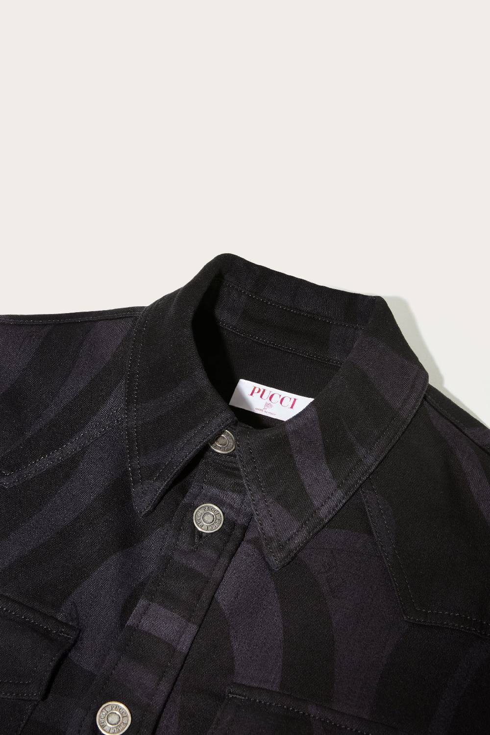 Pucci Camicia in denim con stampa Marmo Promozione