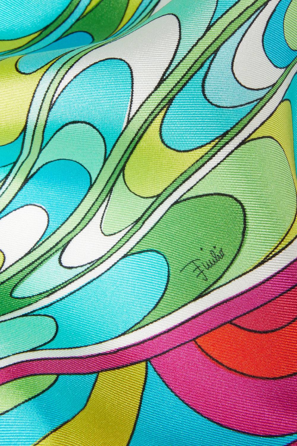 Pucci Carré piccolo in seta con stampa Onde Pezzi Unici