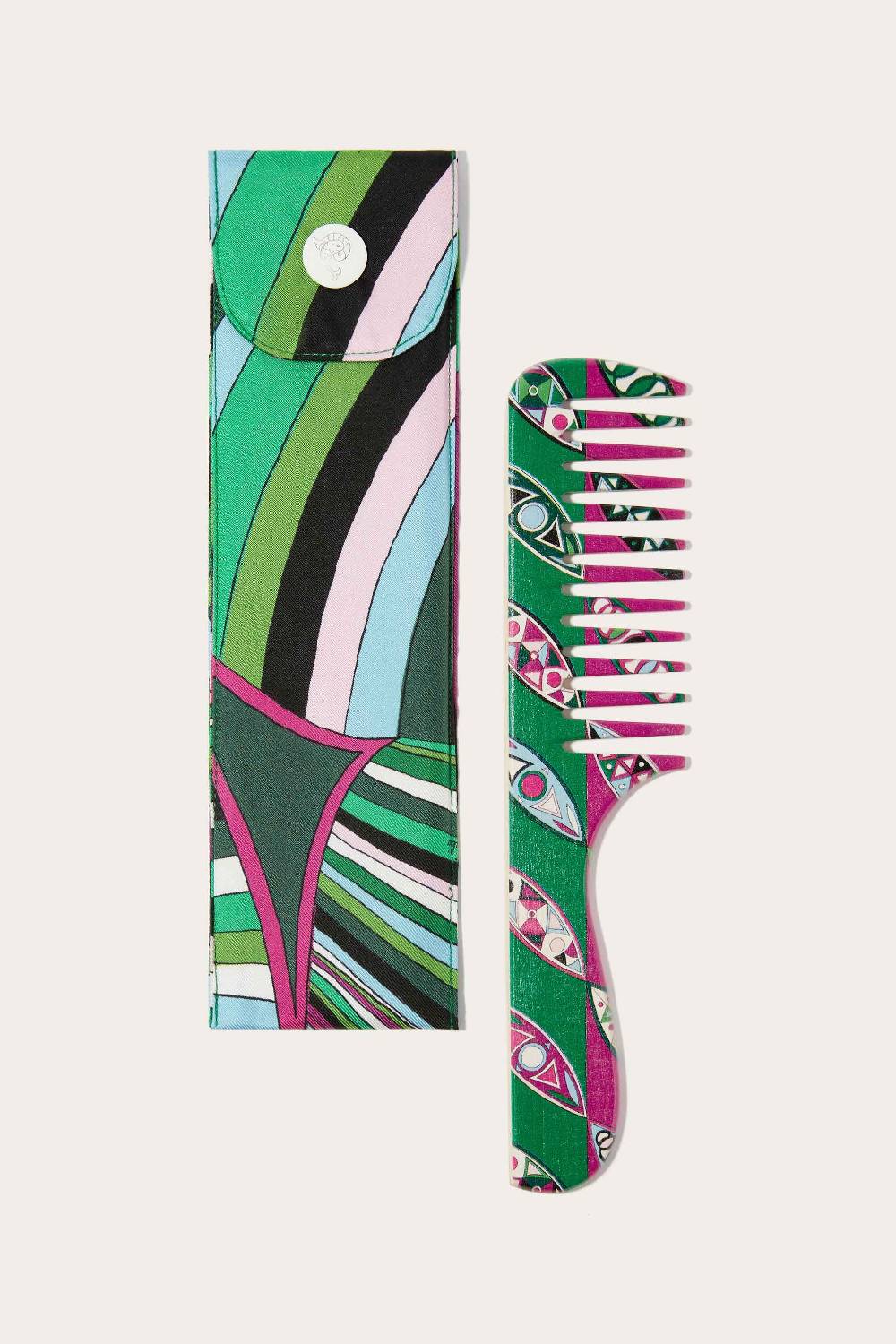 Pucci Set custodia e pettine in legno con stampa Girandole Saldi