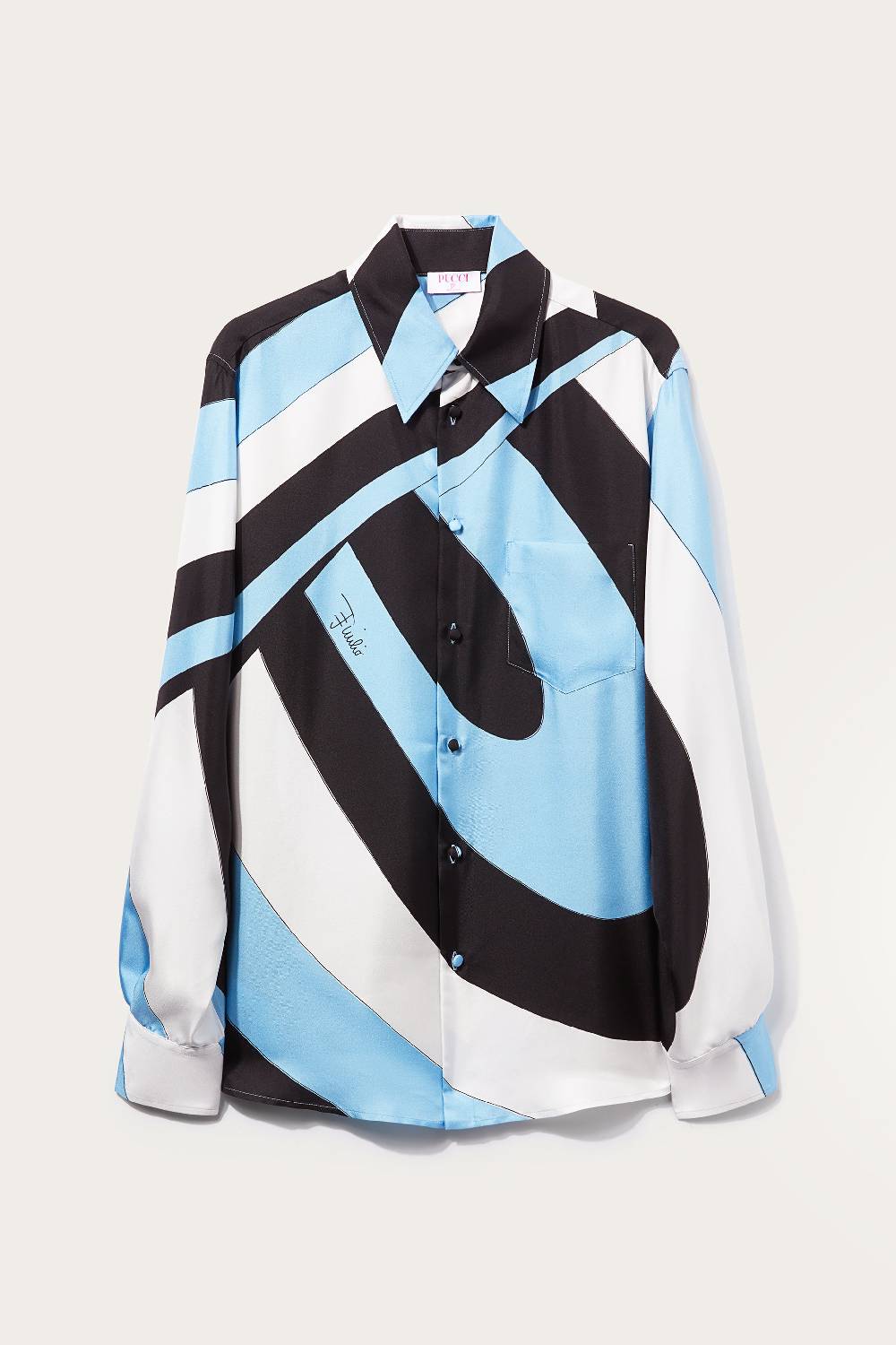 Pucci Camicia in seta con stampa Iride Vendita Economica