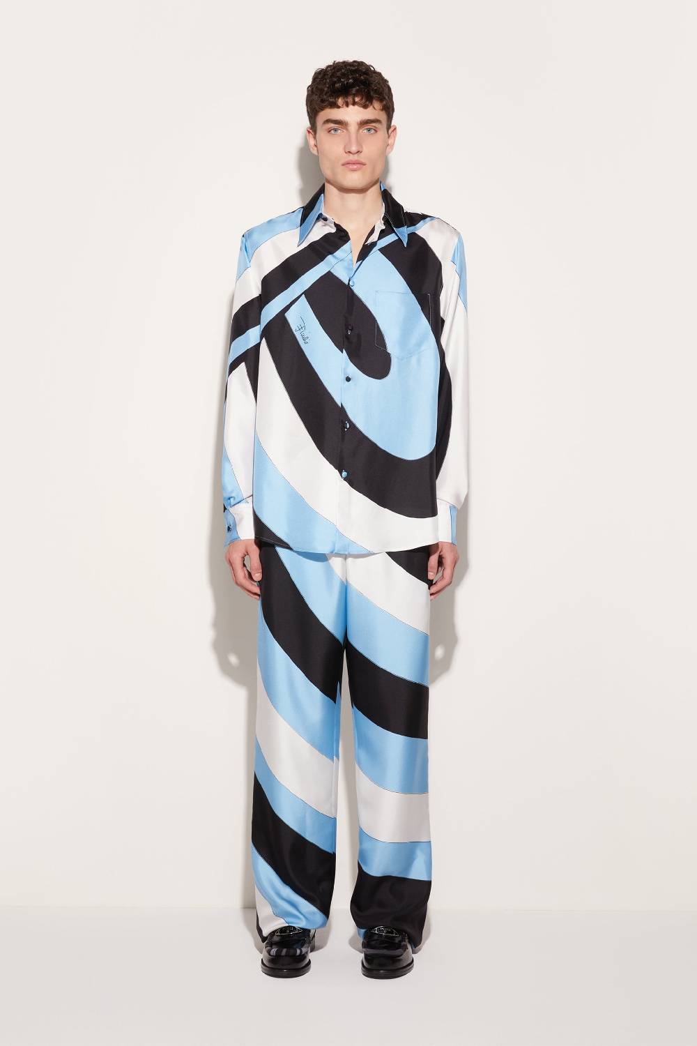Pucci Pantaloni in seta con stampa Iride Saldi Di Fabbrica