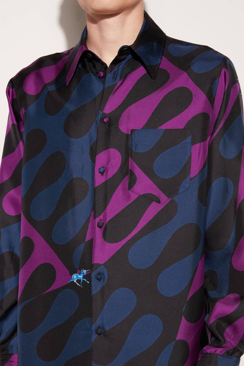 Pucci Camicia in seta con stampa Leocorno I Più Venduti