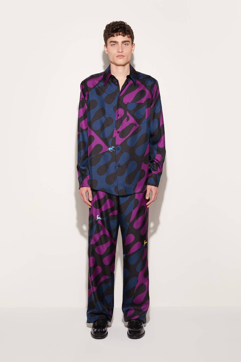 Pucci Pantaloni in seta con stampa Leocorno Vendite Flash