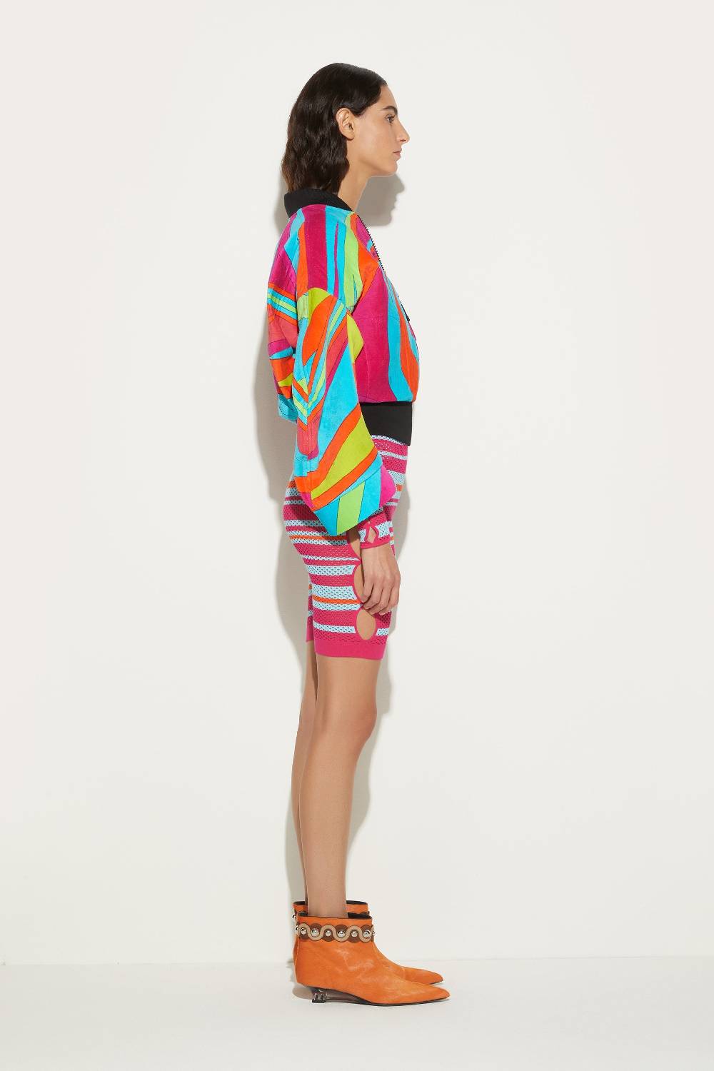 Pucci Bomber in spugna con stampa Cigni In Vendita