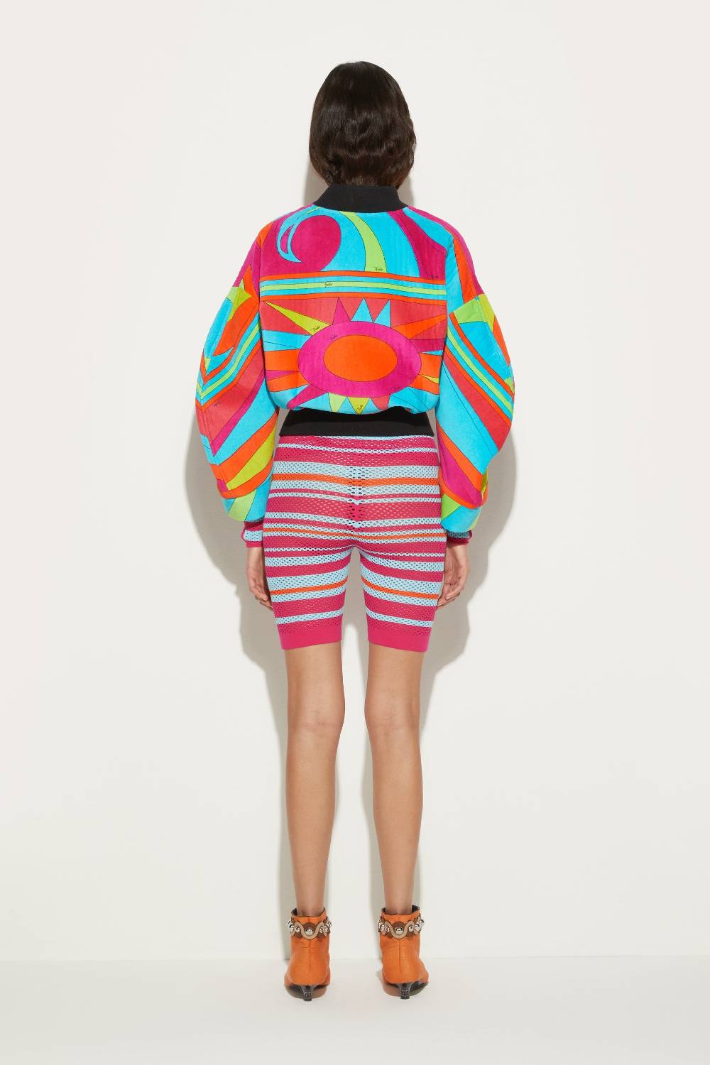 Pucci Bomber in spugna con stampa Cigni In Vendita