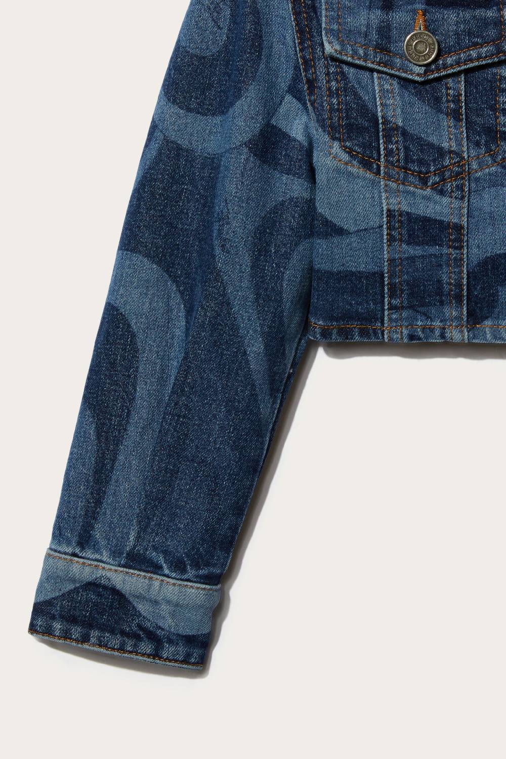 Pucci Marmo-Print Denim Jacket Vendita Economica