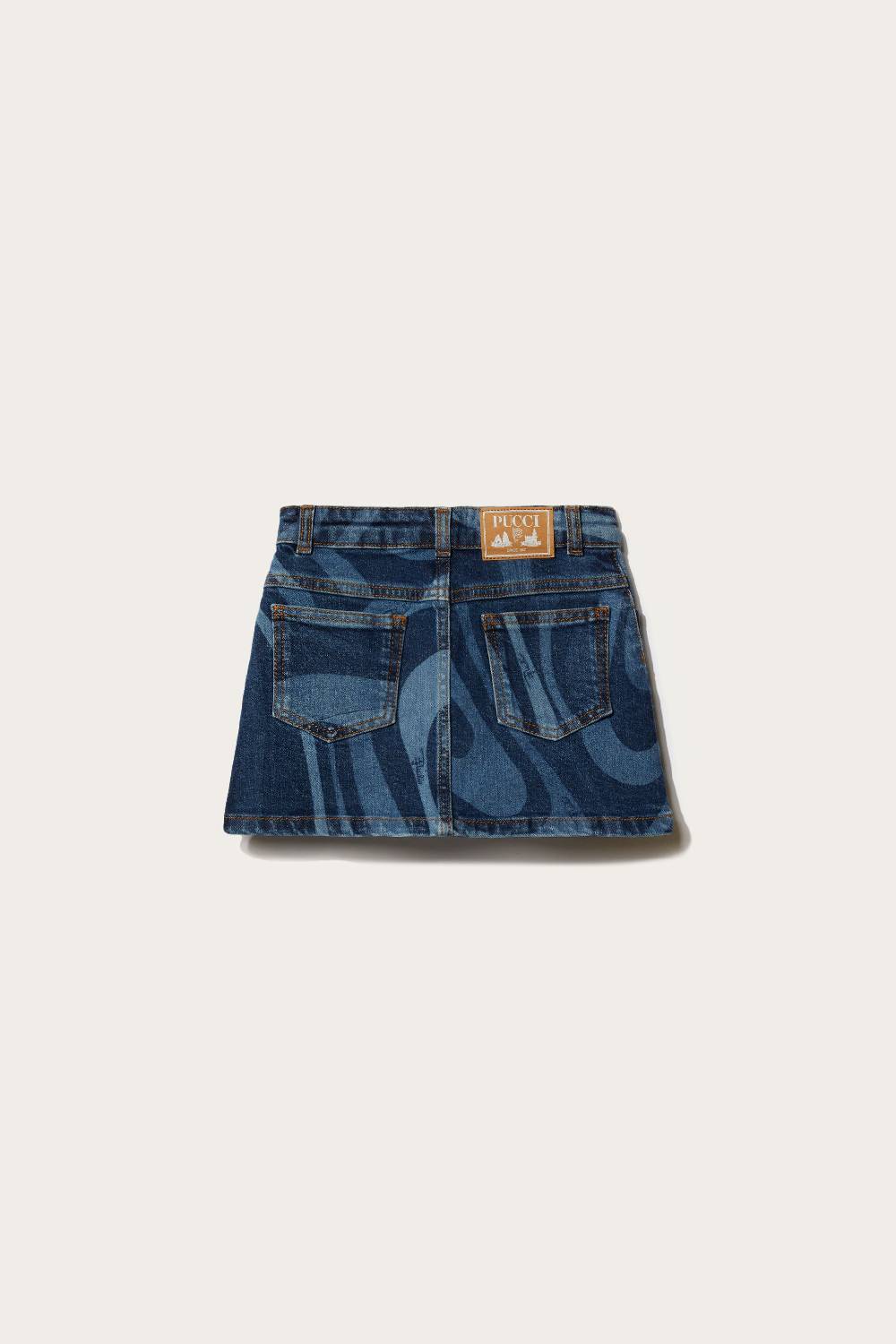 Pucci Marmo-Print Denim Skirt In Saldo