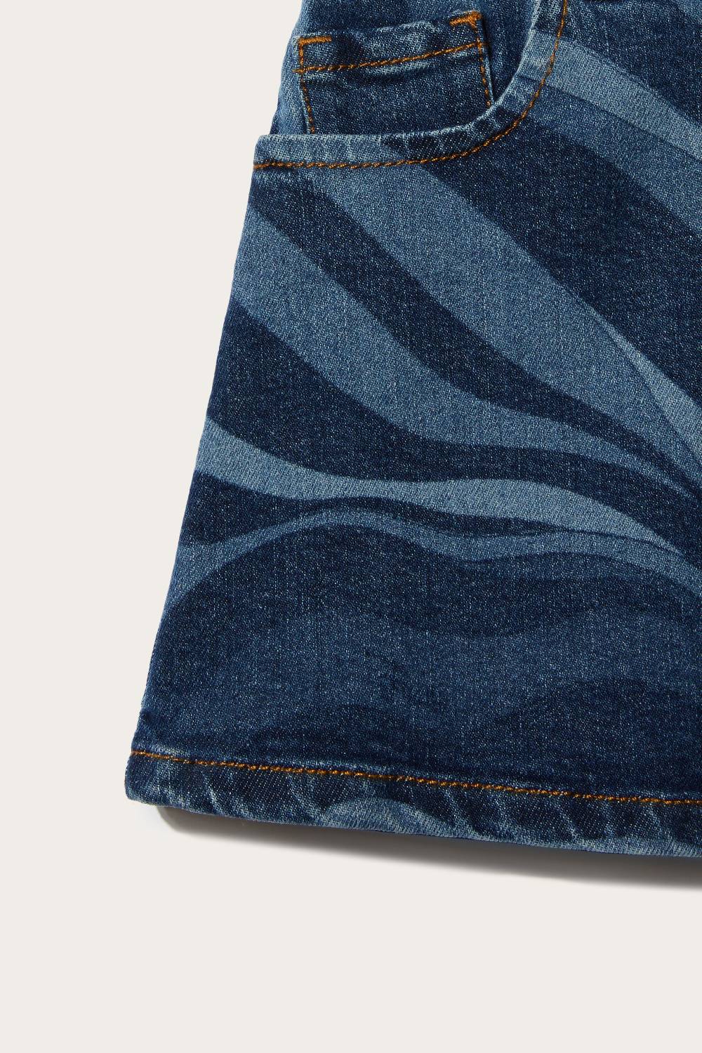 Pucci Marmo-Print Denim Skirt In Saldo