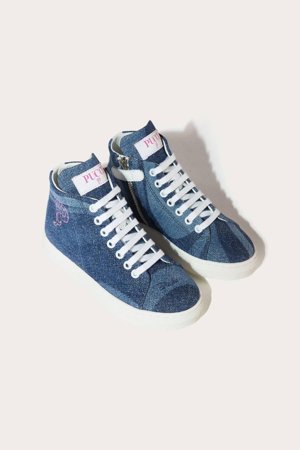 Pucci Marmo-Print Denim Sneakers Italy
