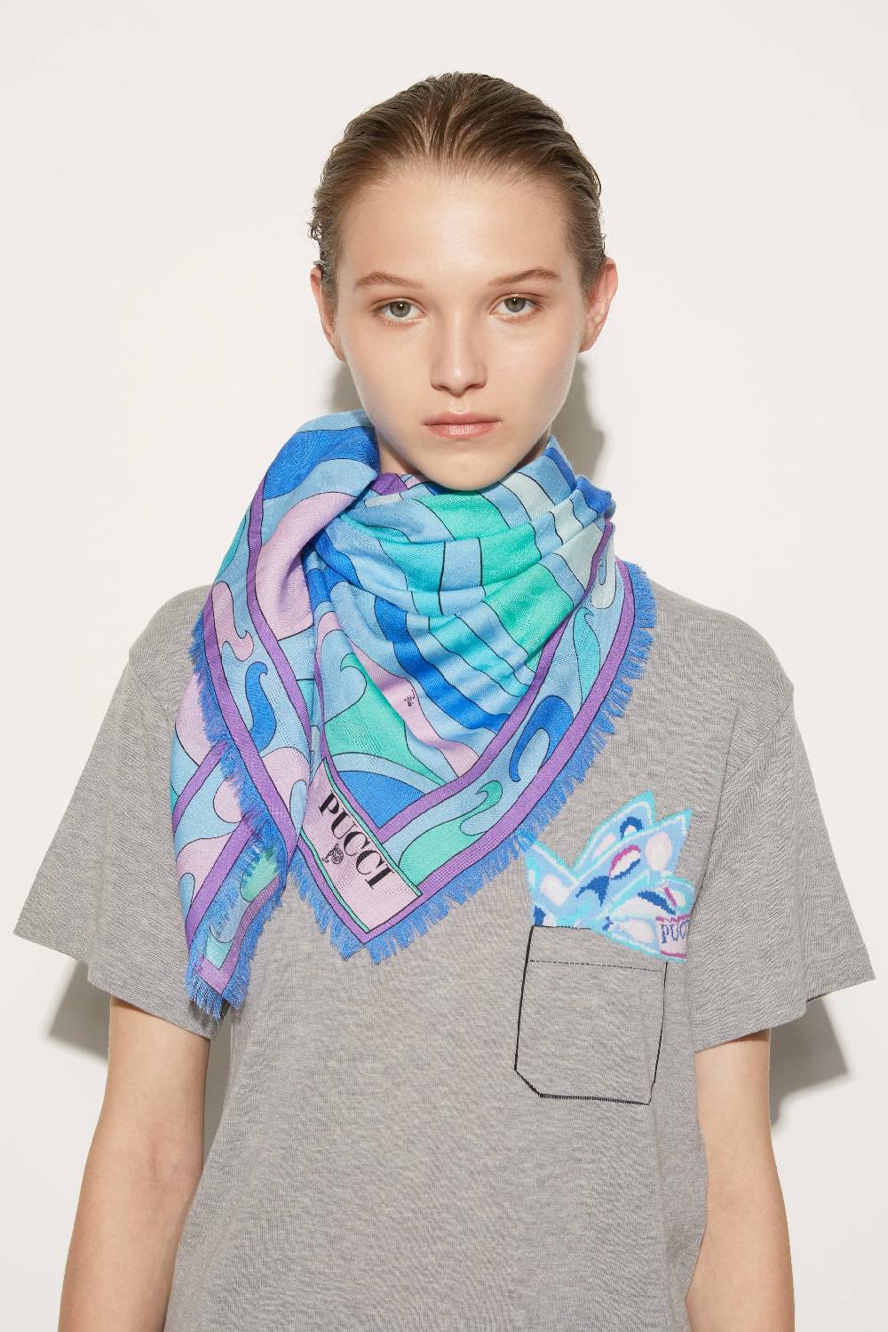 Pucci Foulard grande jacquard con motivo Marmo Promozione Limitata