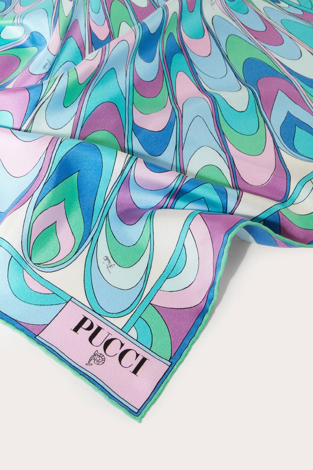 Pucci Carré piccolo in seta con stampa Onde Vendite Flash
