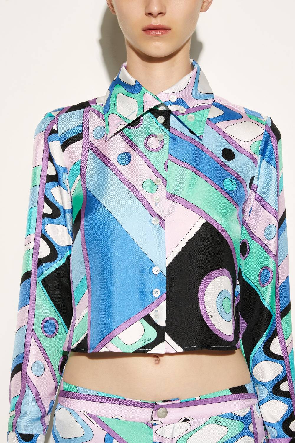 Pucci Camicia in seta con stampa Vivara Convenienza