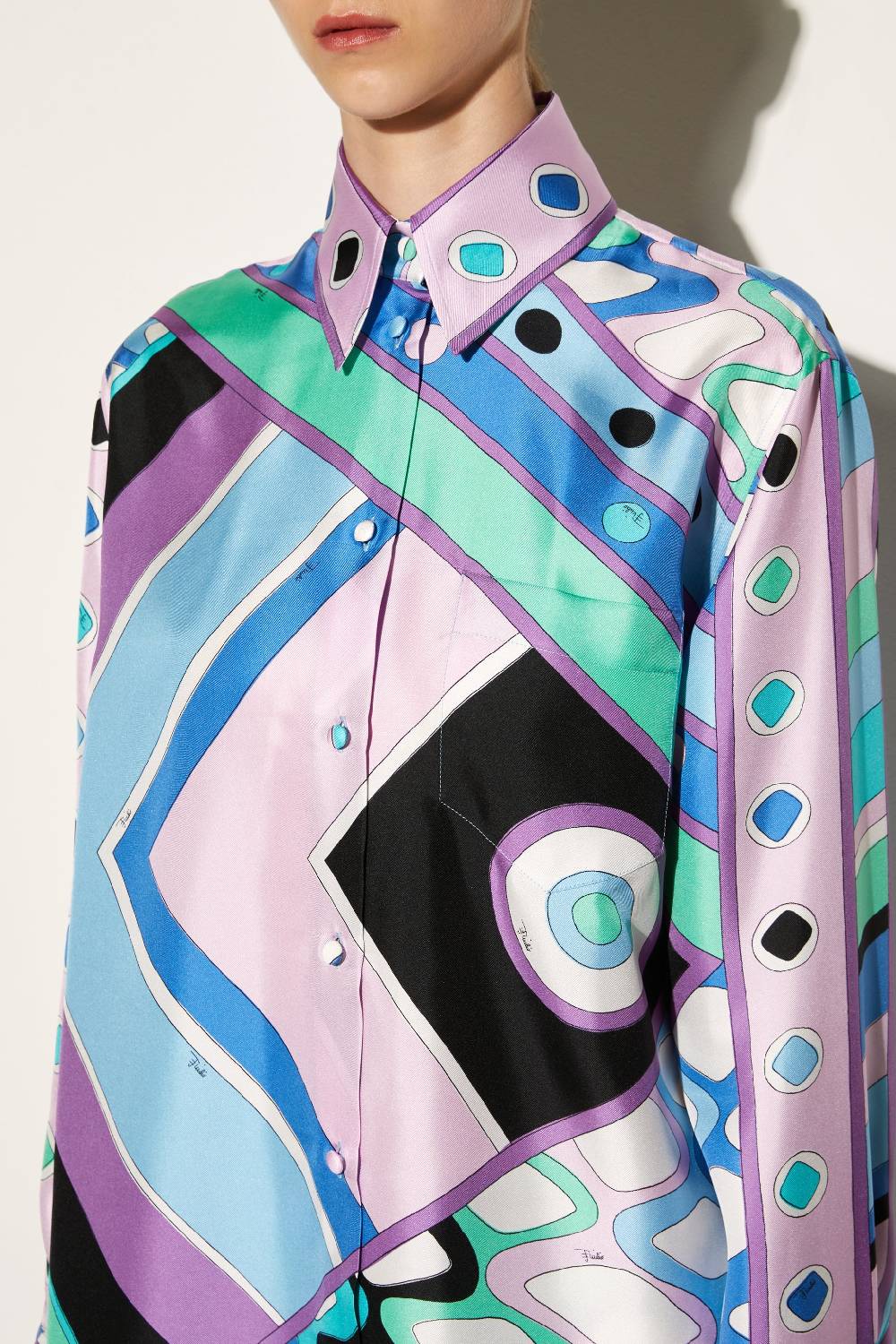 Pucci Camicia in seta con stampa Vivara Sconto