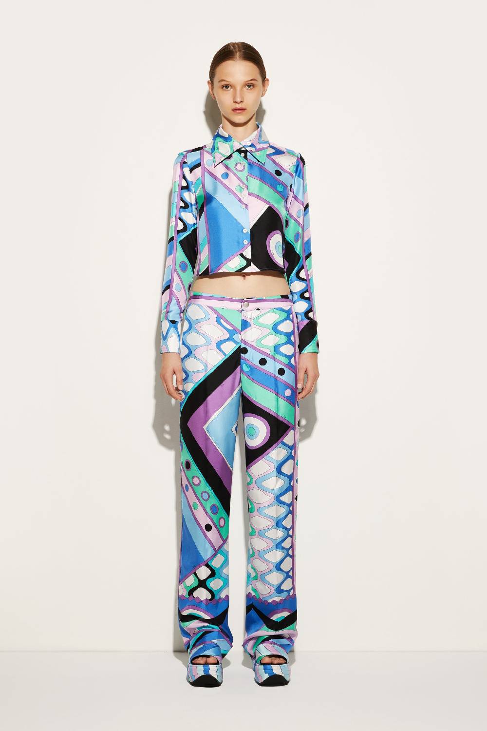 Pucci Pantaloni in seta con stampa Vivara Offerta