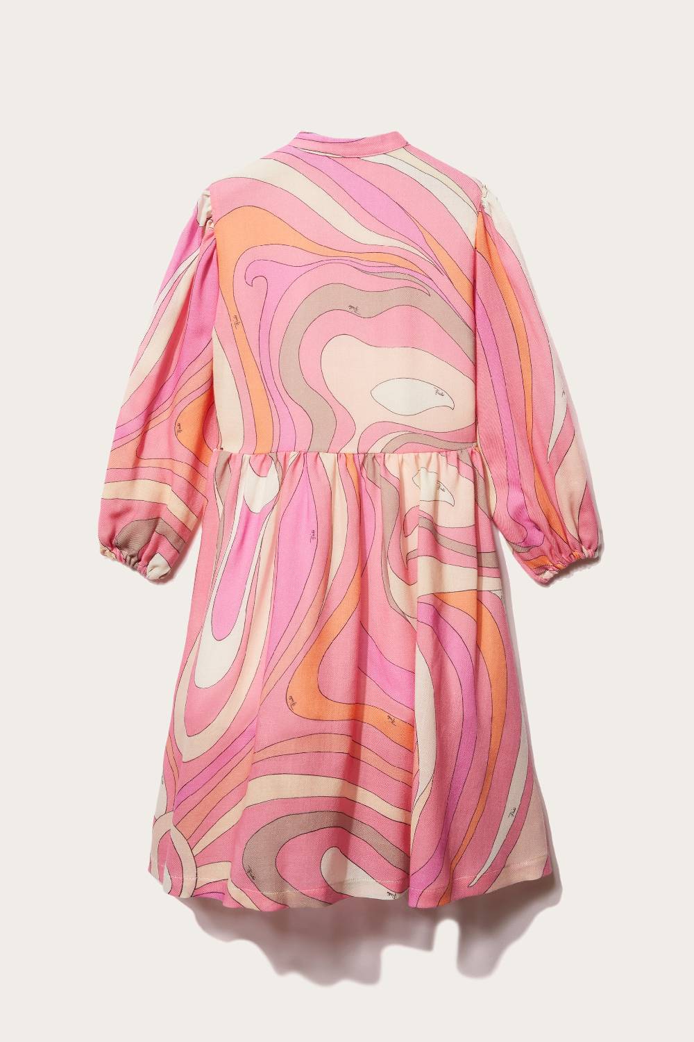 Pucci Marmo-Print Ruffled Wool Dress Vendita Economica