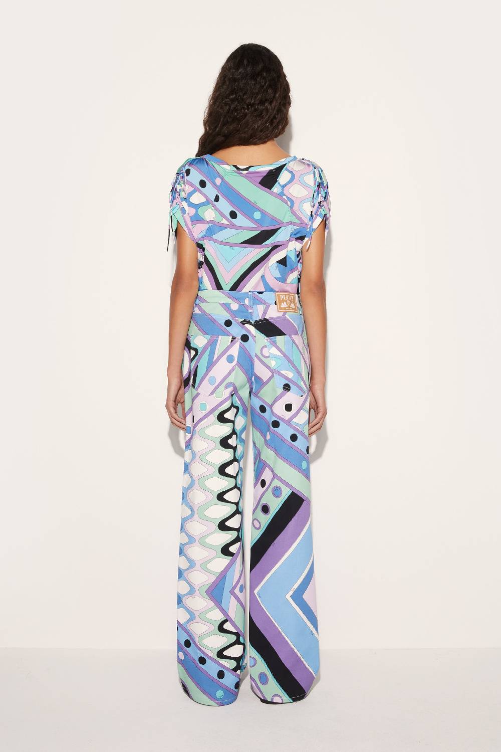 Pucci Pantaloni a gamba ampia con stampa Vivara Italy