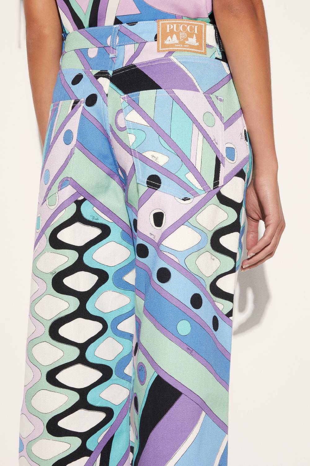 Pucci Pantaloni a gamba ampia con stampa Vivara Italy