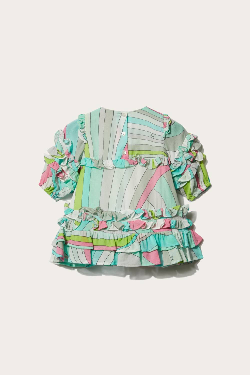 Pucci Iride-Print Ruffled Dress Qualità Garantita