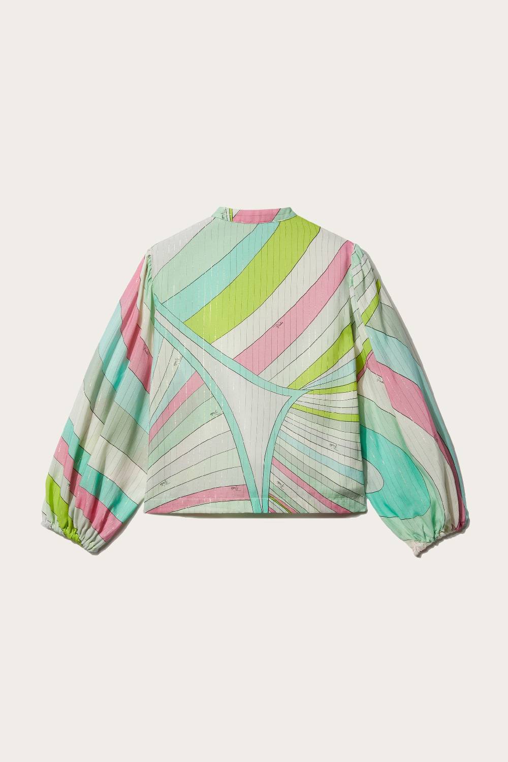 Pucci Iride-Print Ruffled Top Offerta
