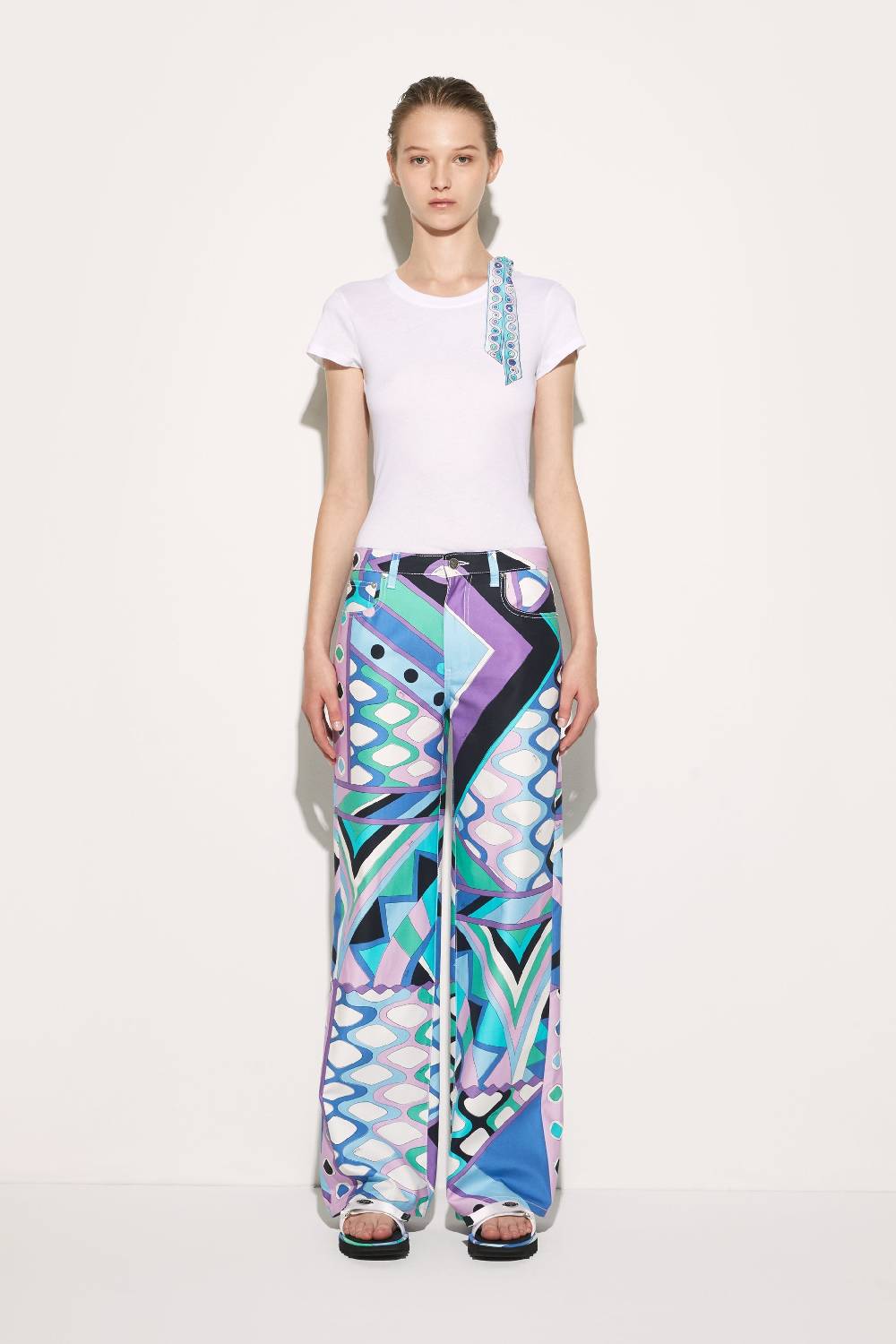 Pucci T-shirt con inserto Iride Moda