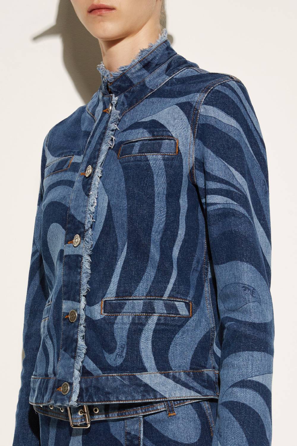 Pucci Giacca in denim con stampa Marmo Convenienza