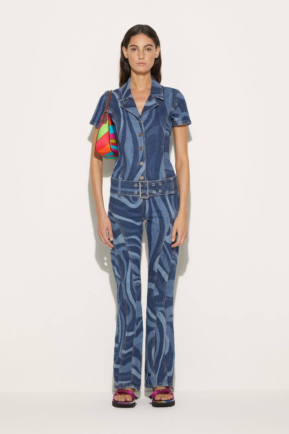 Pucci Tuta in denim con stampa Marmo Sconto