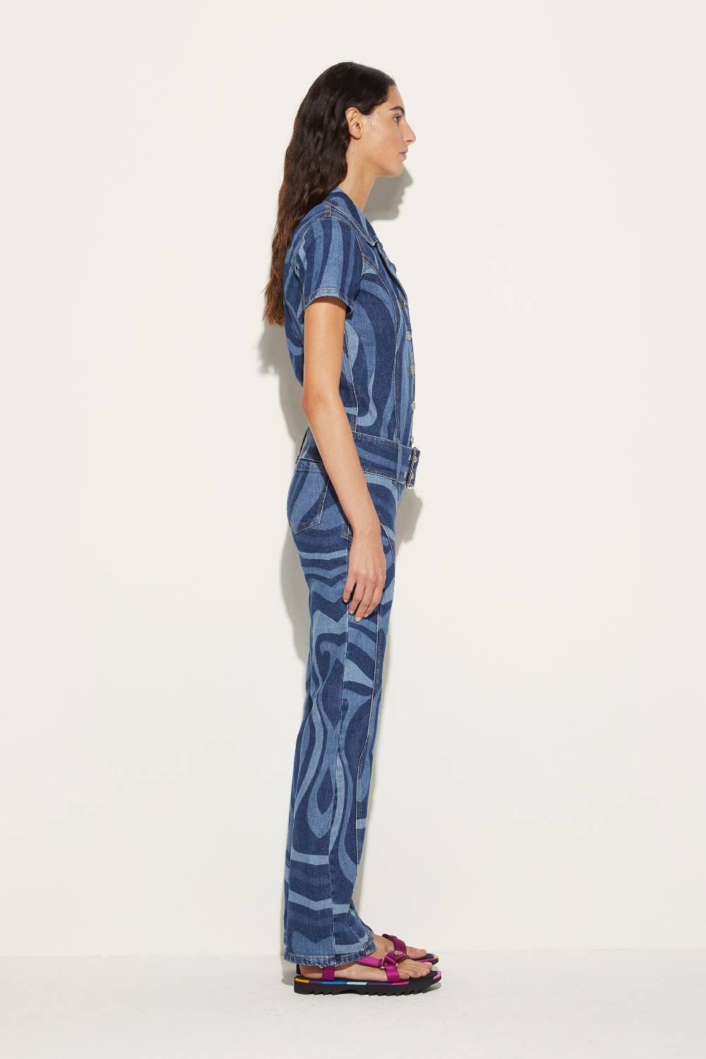 Pucci Tuta in denim con stampa Marmo Sconto