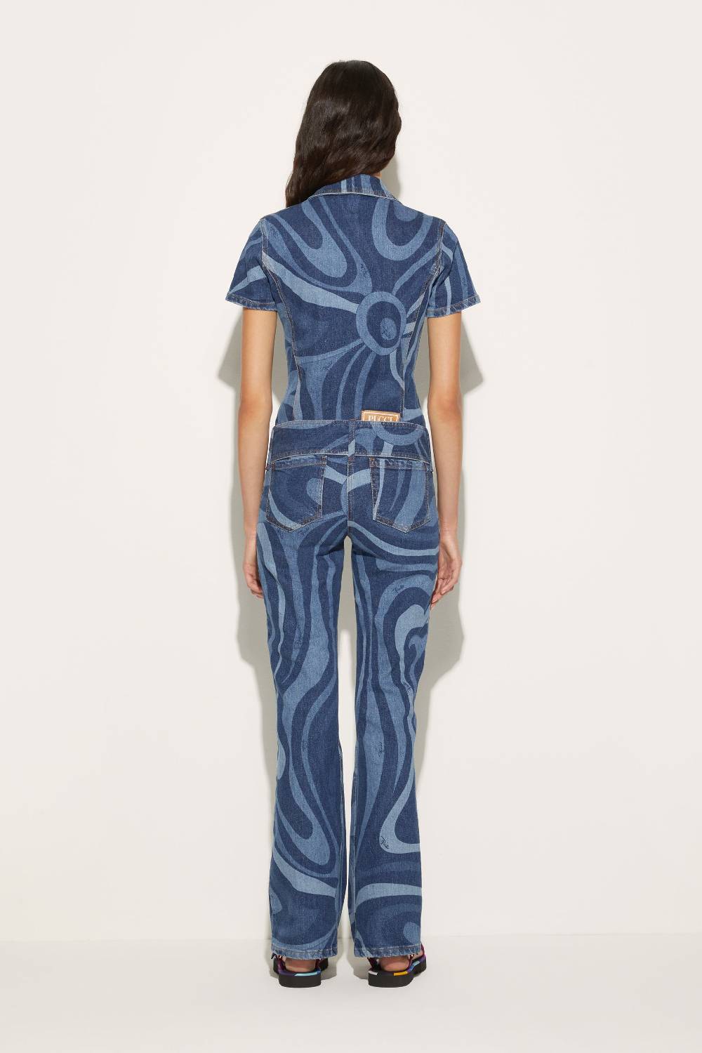 Pucci Tuta in denim con stampa Marmo Sconto