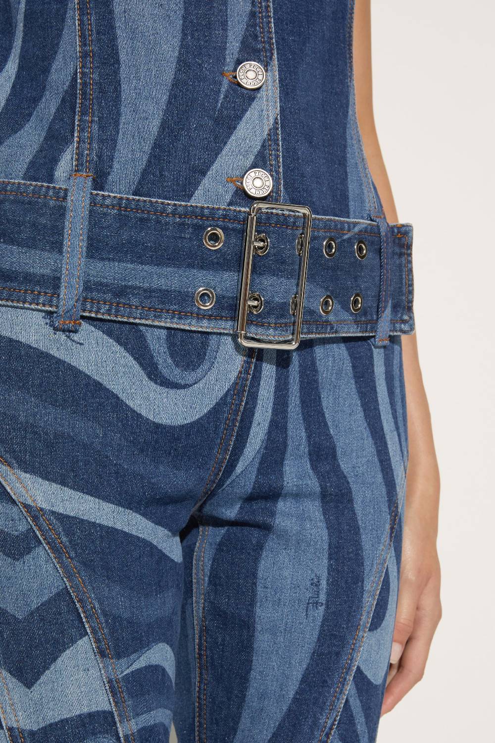 Pucci Tuta in denim con stampa Marmo Sconto