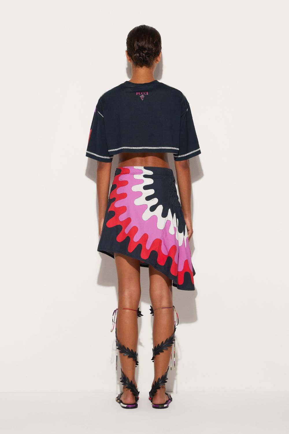 Pucci T-shirt cropped con stampa Marmo Saldi