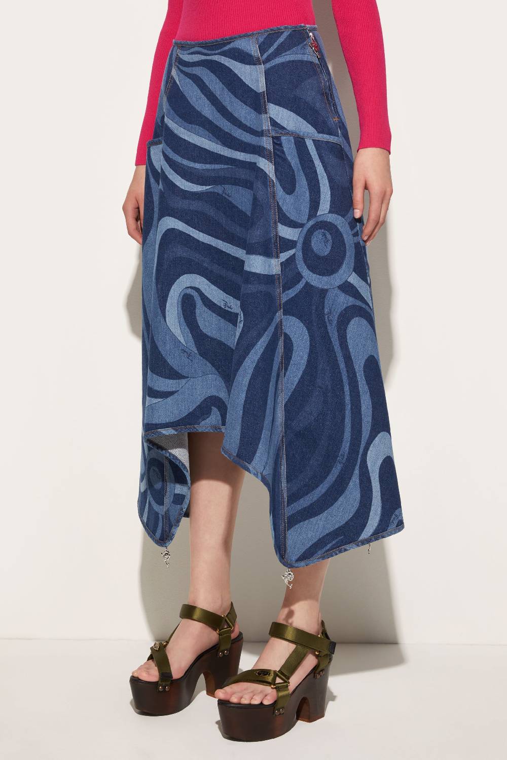 Pucci Gonna in denim con stampa Marmo Offerte