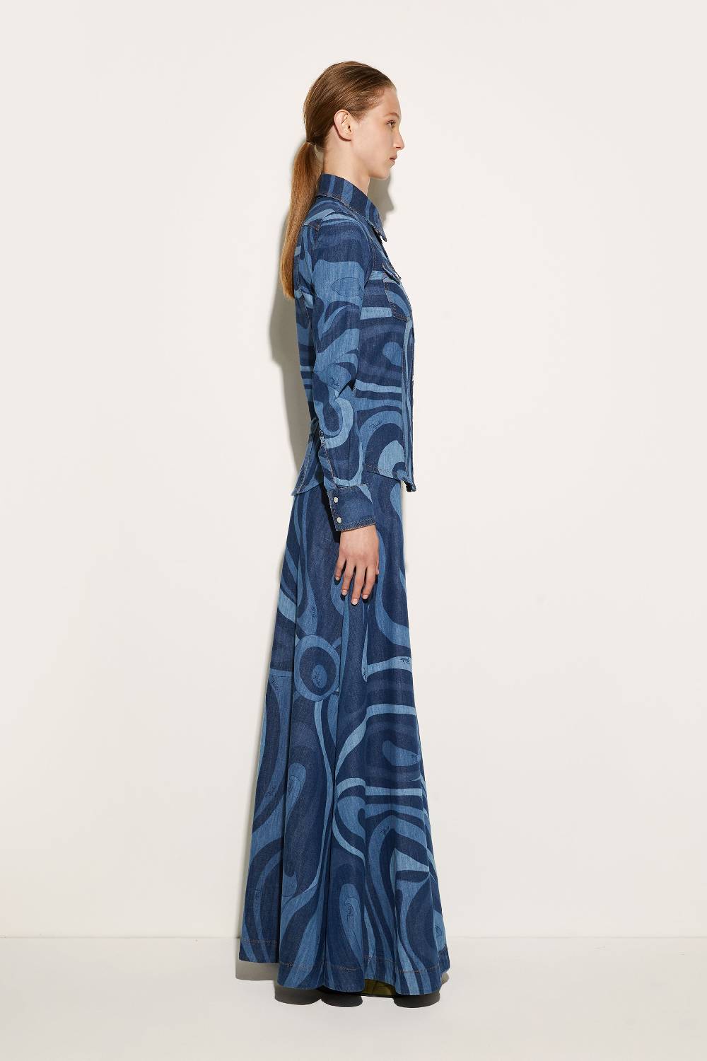 Pucci Camicia in denim con stampa Marmo Hotsell