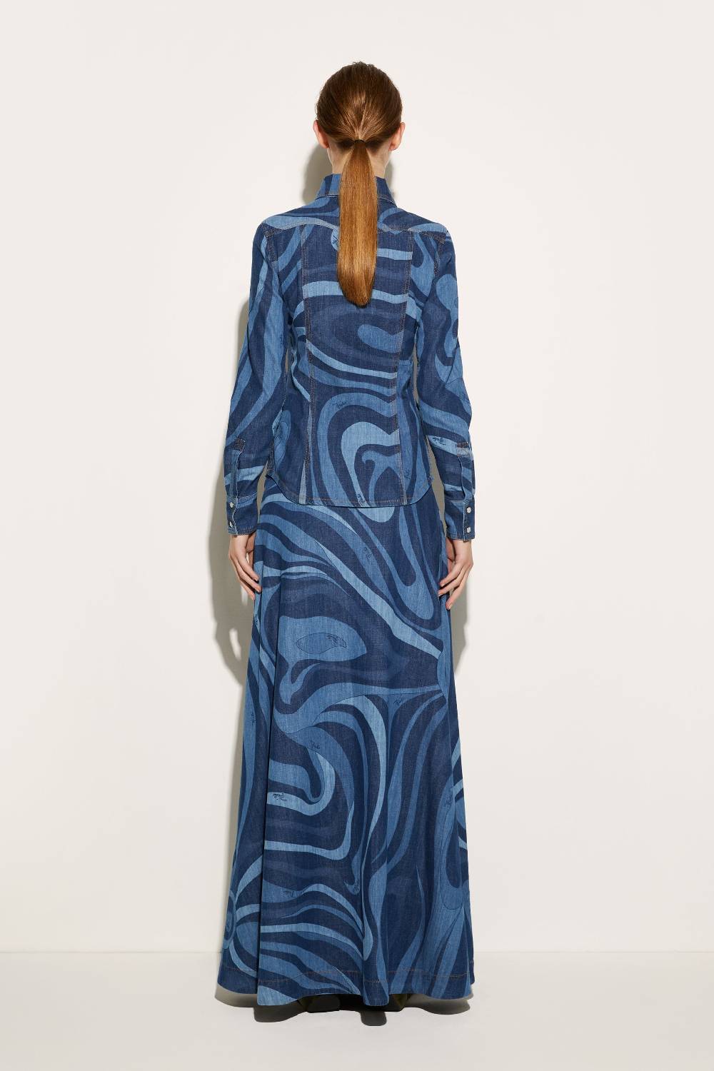 Pucci Camicia in denim con stampa Marmo Hotsell