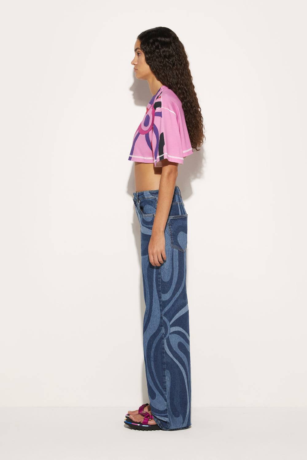Pucci Jeans a gamba dritta con stampa Marmo Flash Sale