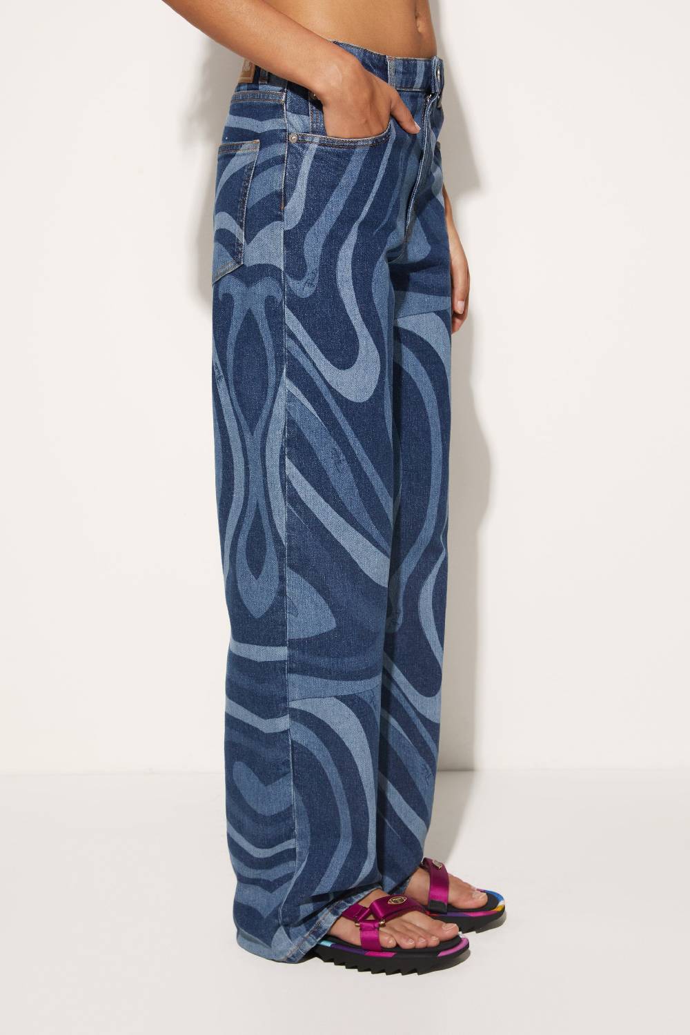 Pucci Jeans a gamba dritta con stampa Marmo Flash Sale