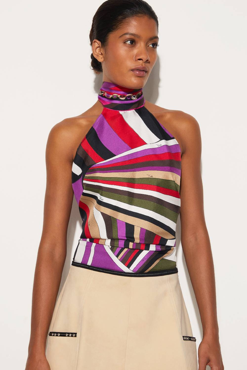 Pucci Top in seta con stampa Iride Shopping online