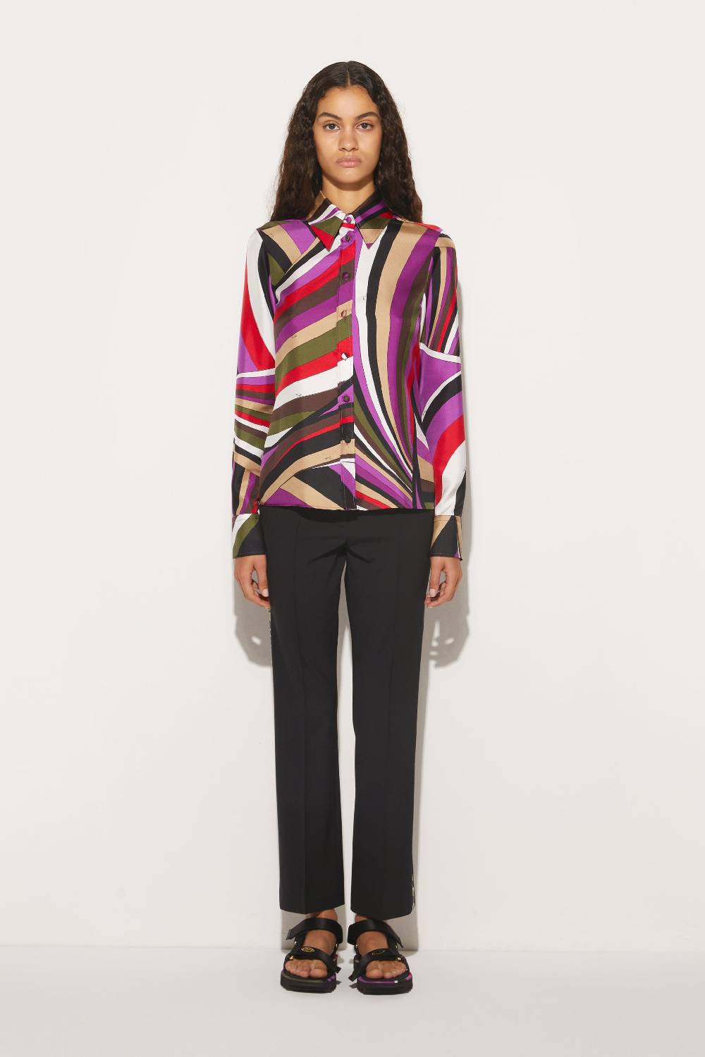 Pucci Camicia in seta con stampa Iride Vendite stagionali