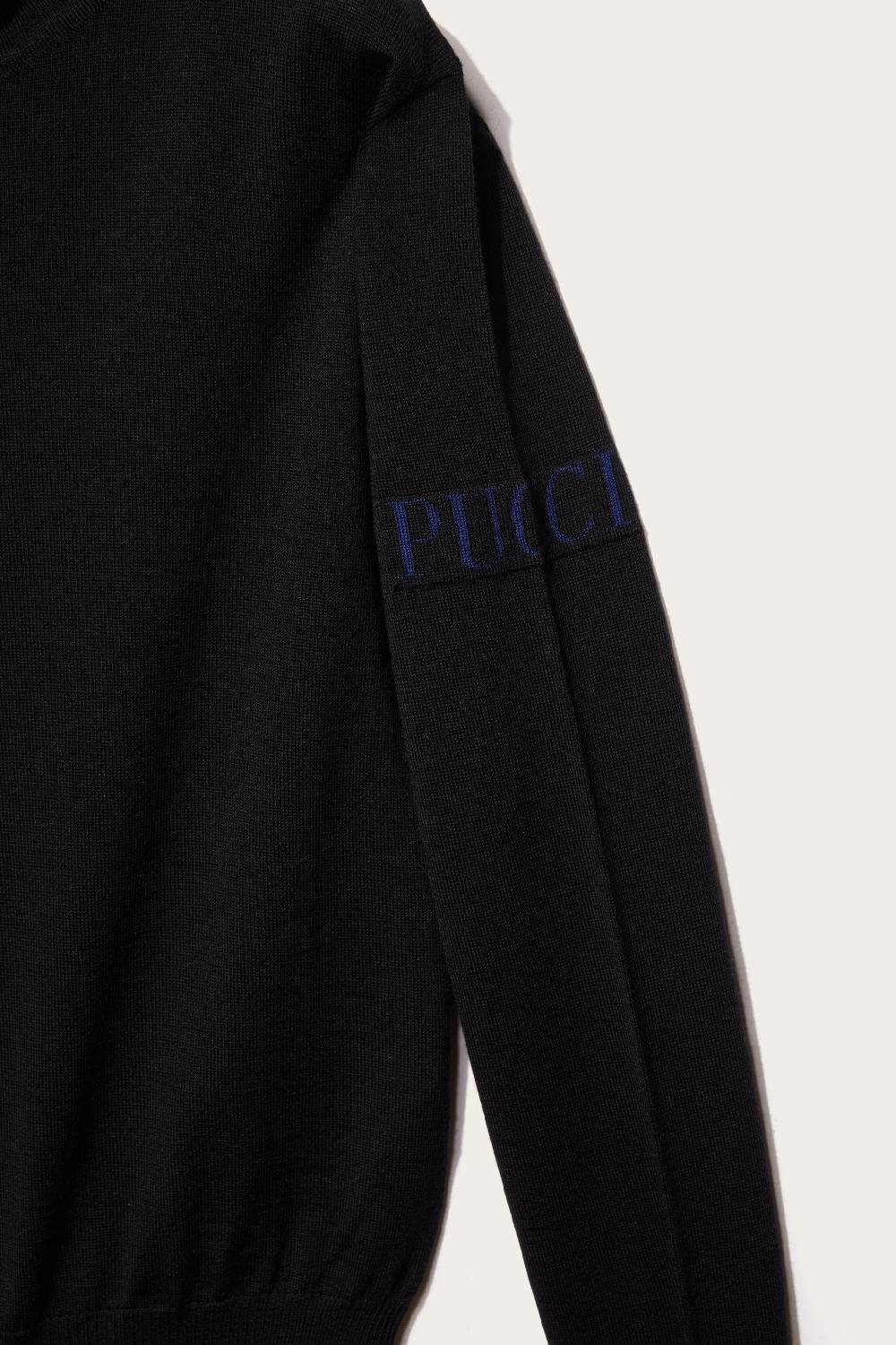 Pucci Logo-Appliqué Wool Sweater Smaltimento dello stoccaggio