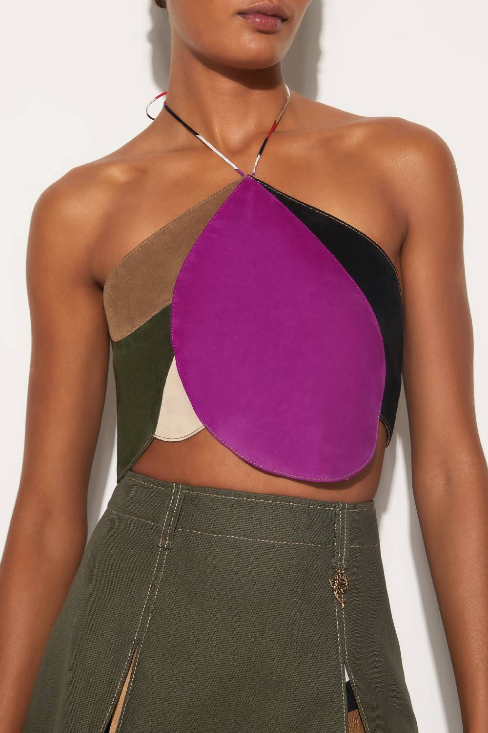 Pucci Top Goccia in pelle scamosciata Italy
