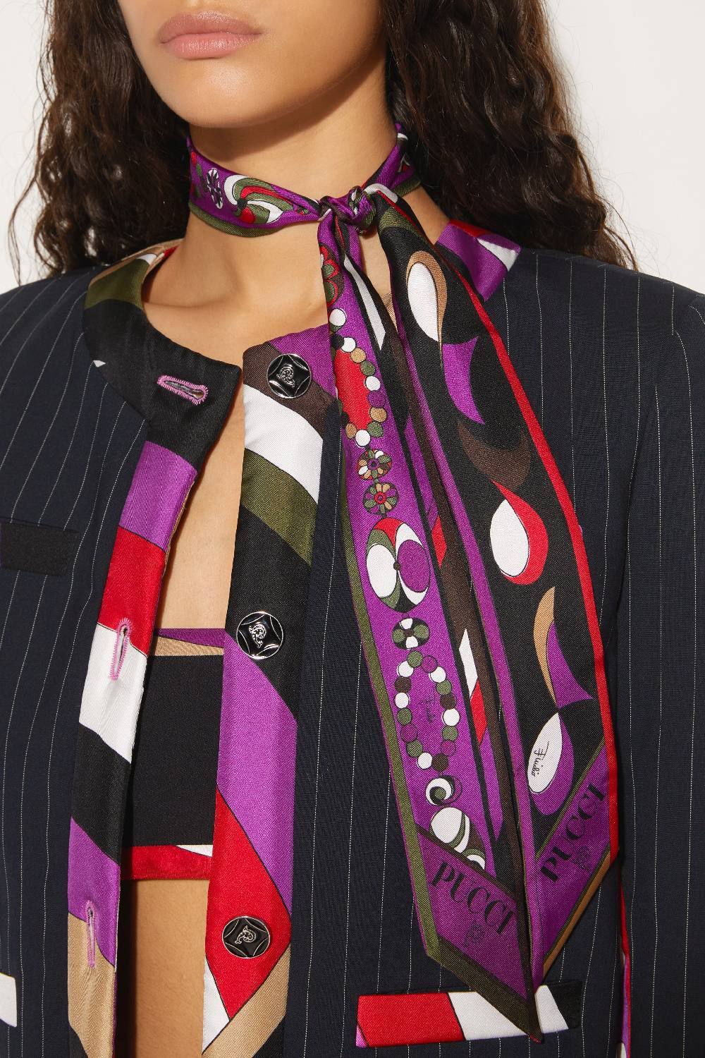 Pucci Foulard in seta con stampa Pesci Pezzi Unici