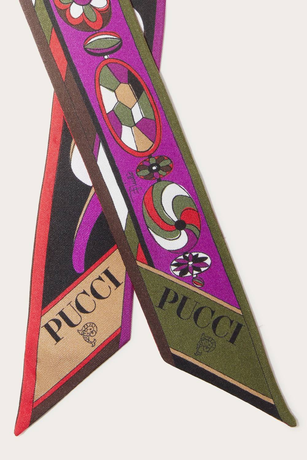 Pucci Foulard in seta con stampa Pesci Pezzi Unici