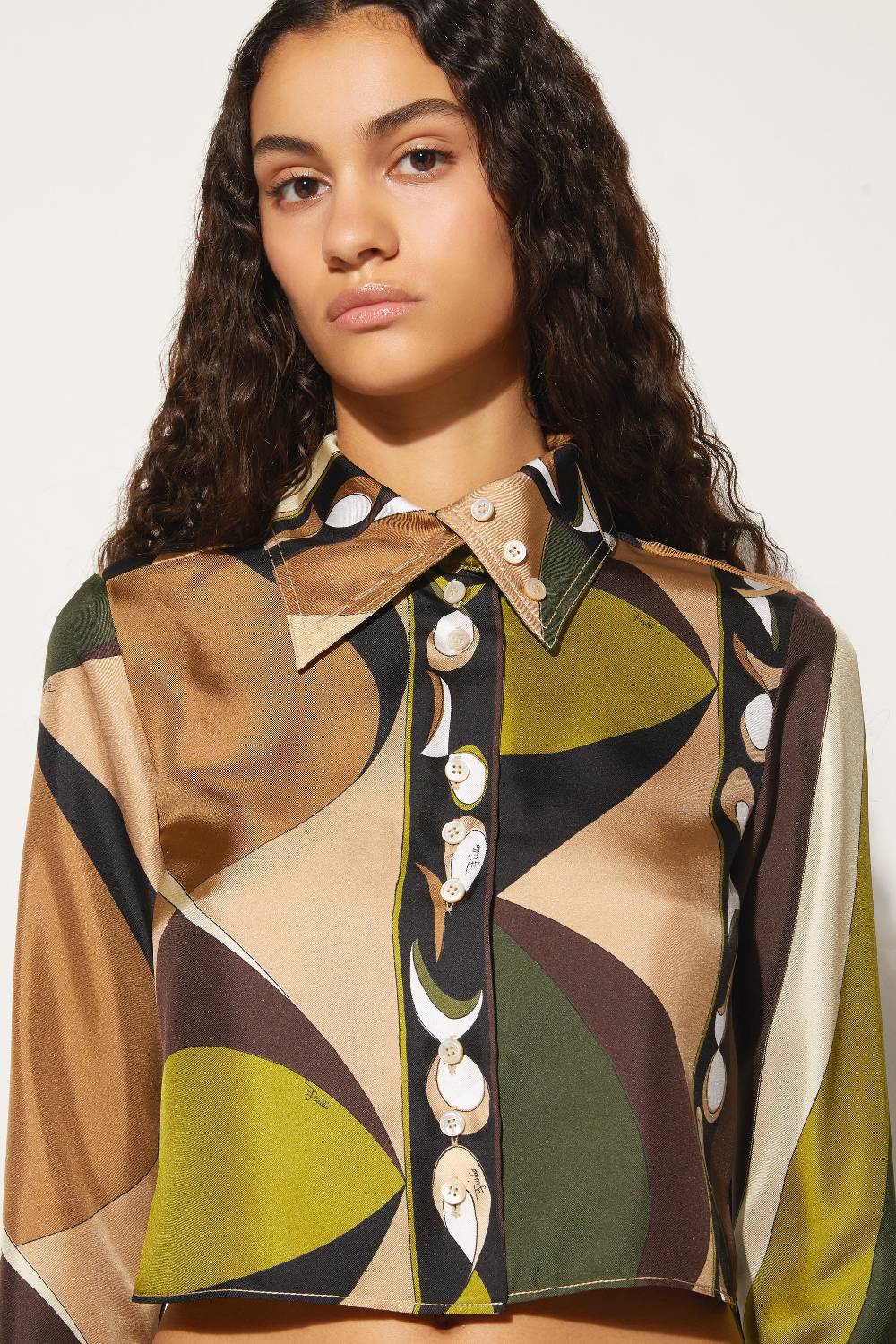 Pucci Camicia in seta con stampa Pesci Hotsell