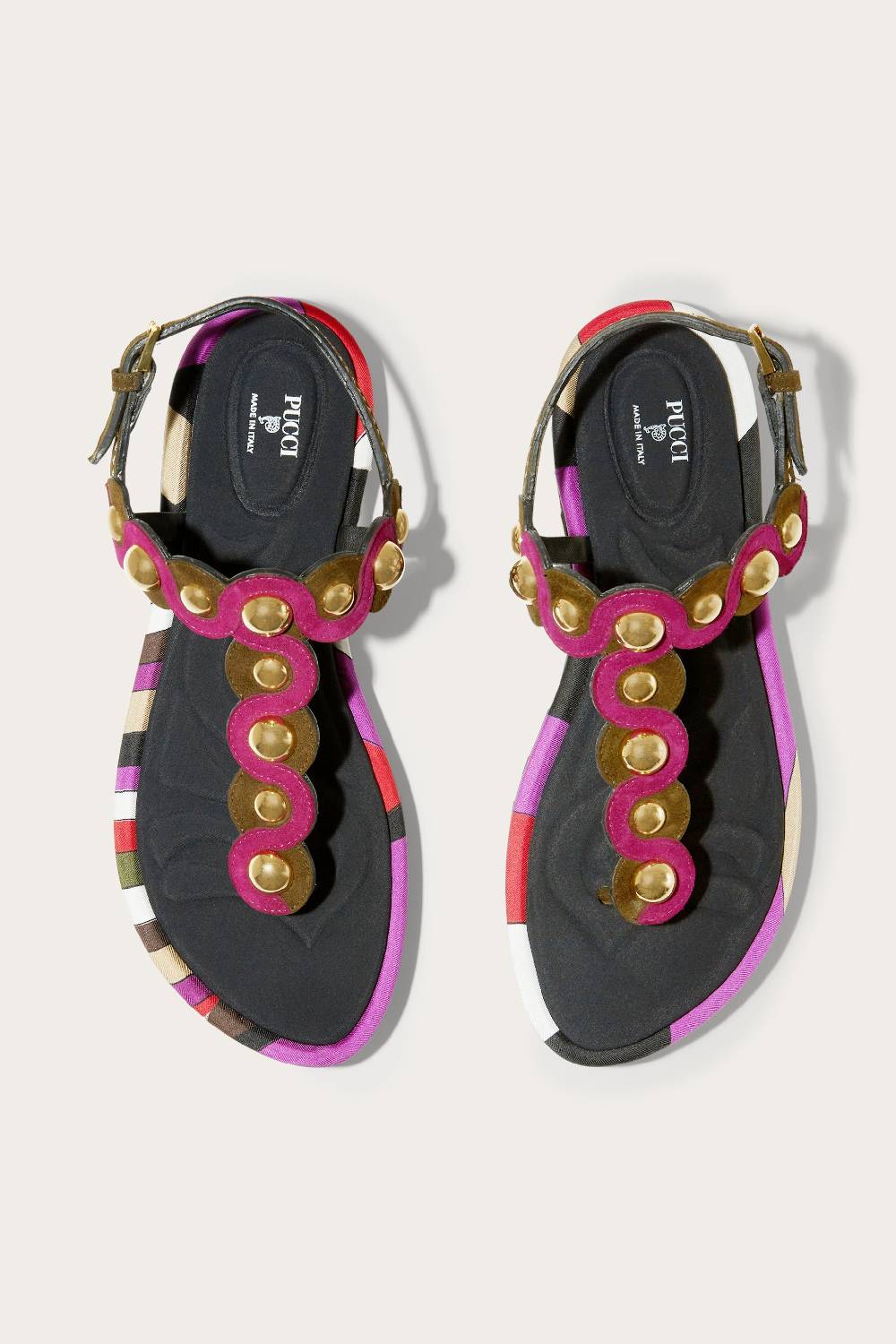 Pucci Sandali in pelle scamosciata con motivo Onde Fino al 55% di sconto