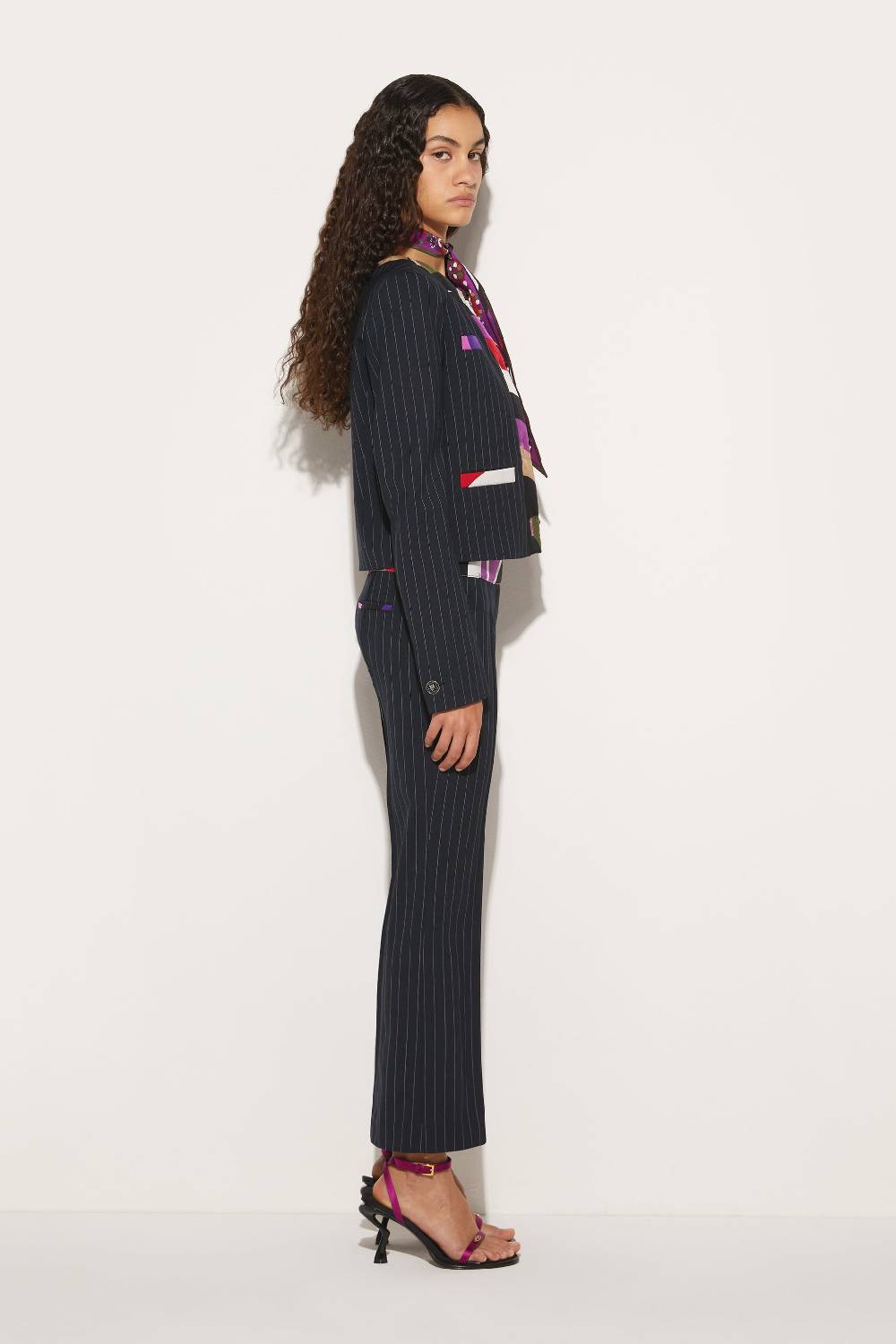 Pucci Pantaloni gessati con finiture Iride e Cigni Solo un giorno rimasto