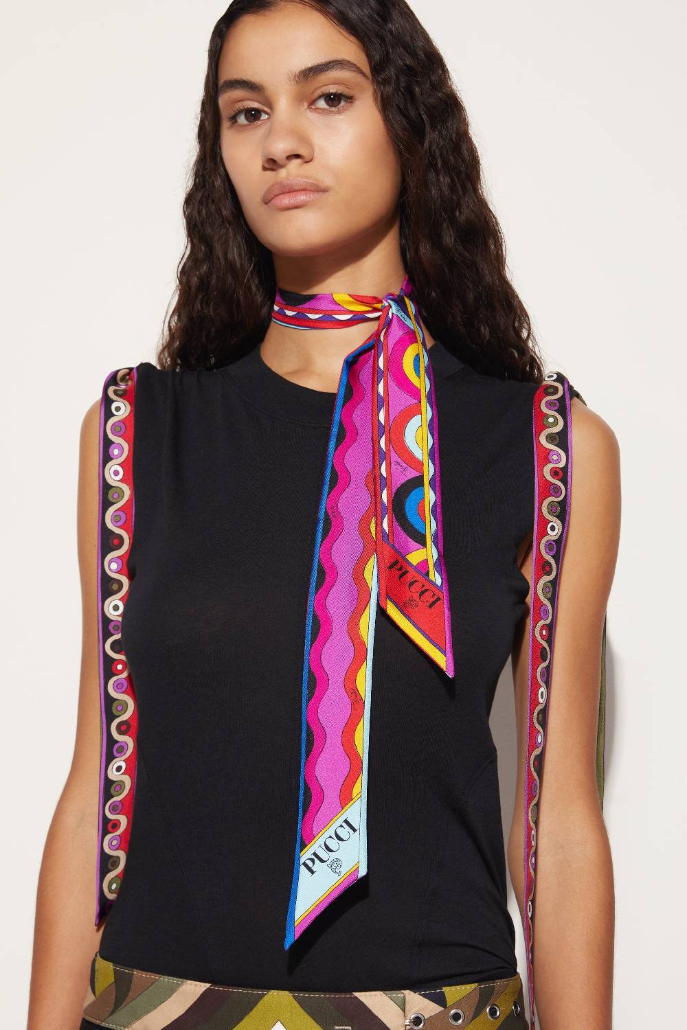 Pucci Foulard in seta con stampe Onde e Bersaglio Officina