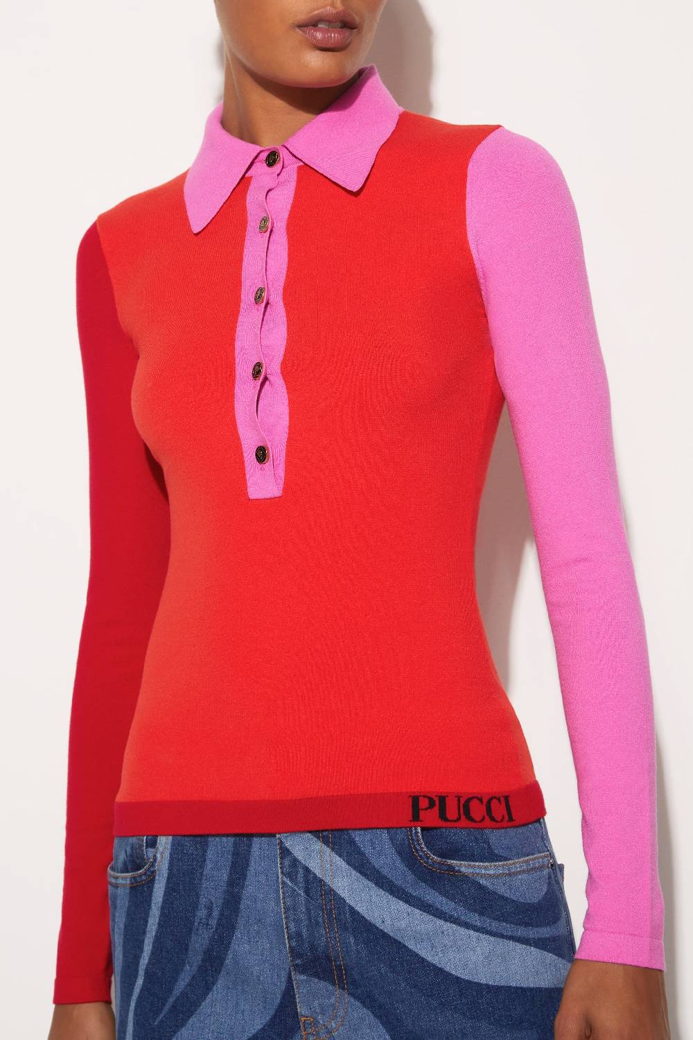 Pucci Top in maglia con design color-block Sconti questo mese
