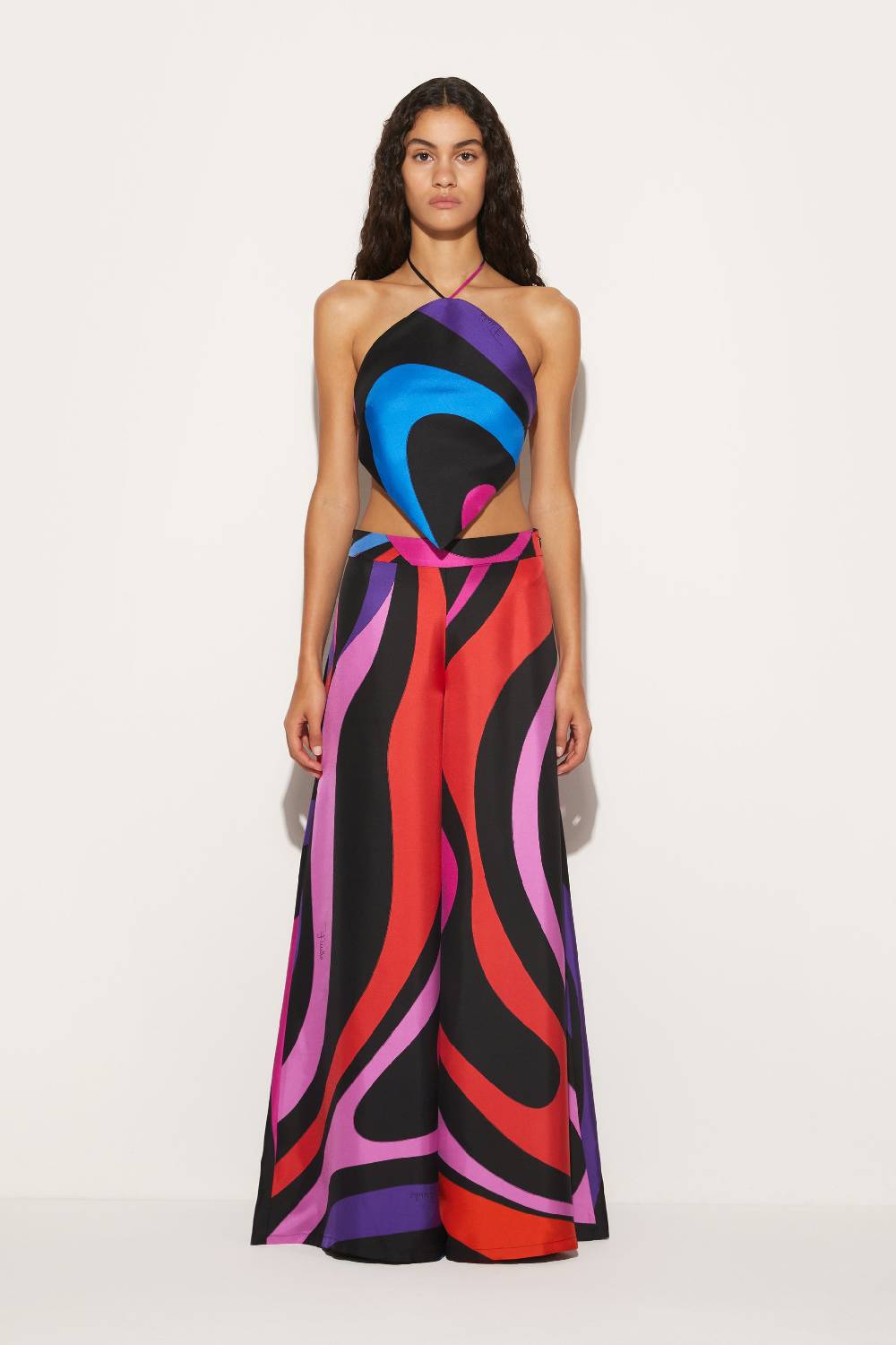 Pucci Pantaloni in seta con stampa Marmo 2025