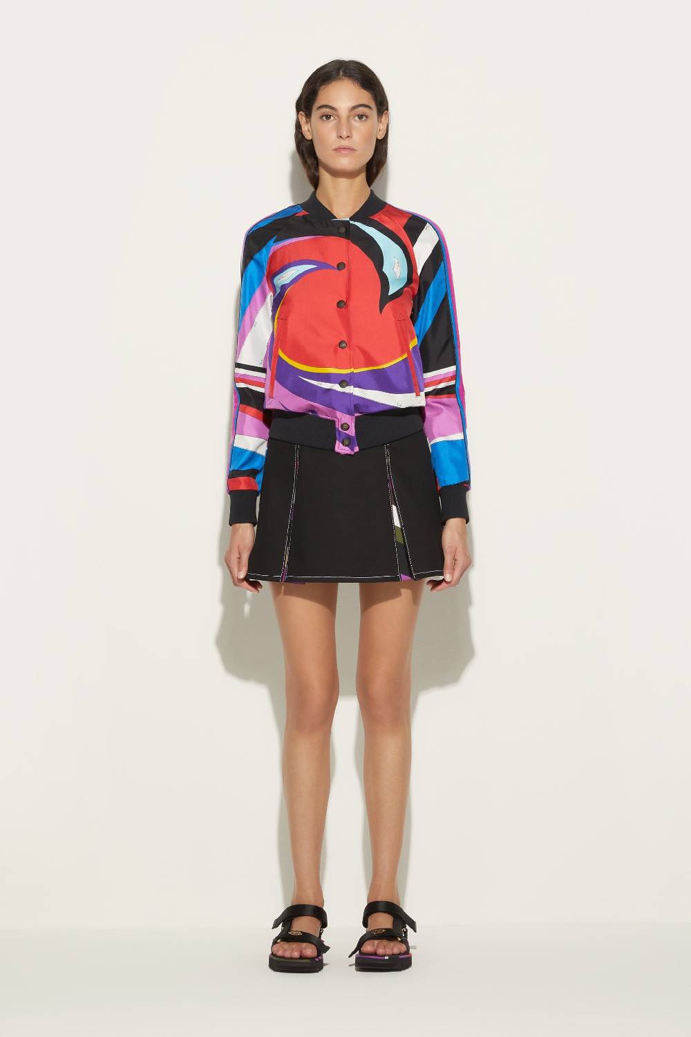 Pucci Bomber in seta con stampa Cigni Presa