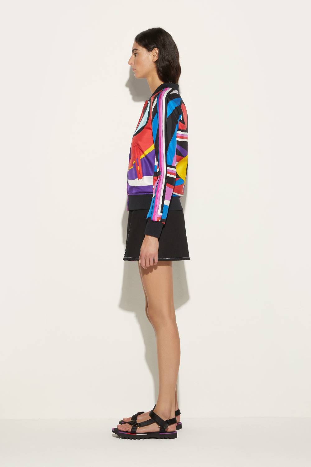 Pucci Bomber in seta con stampa Cigni Presa